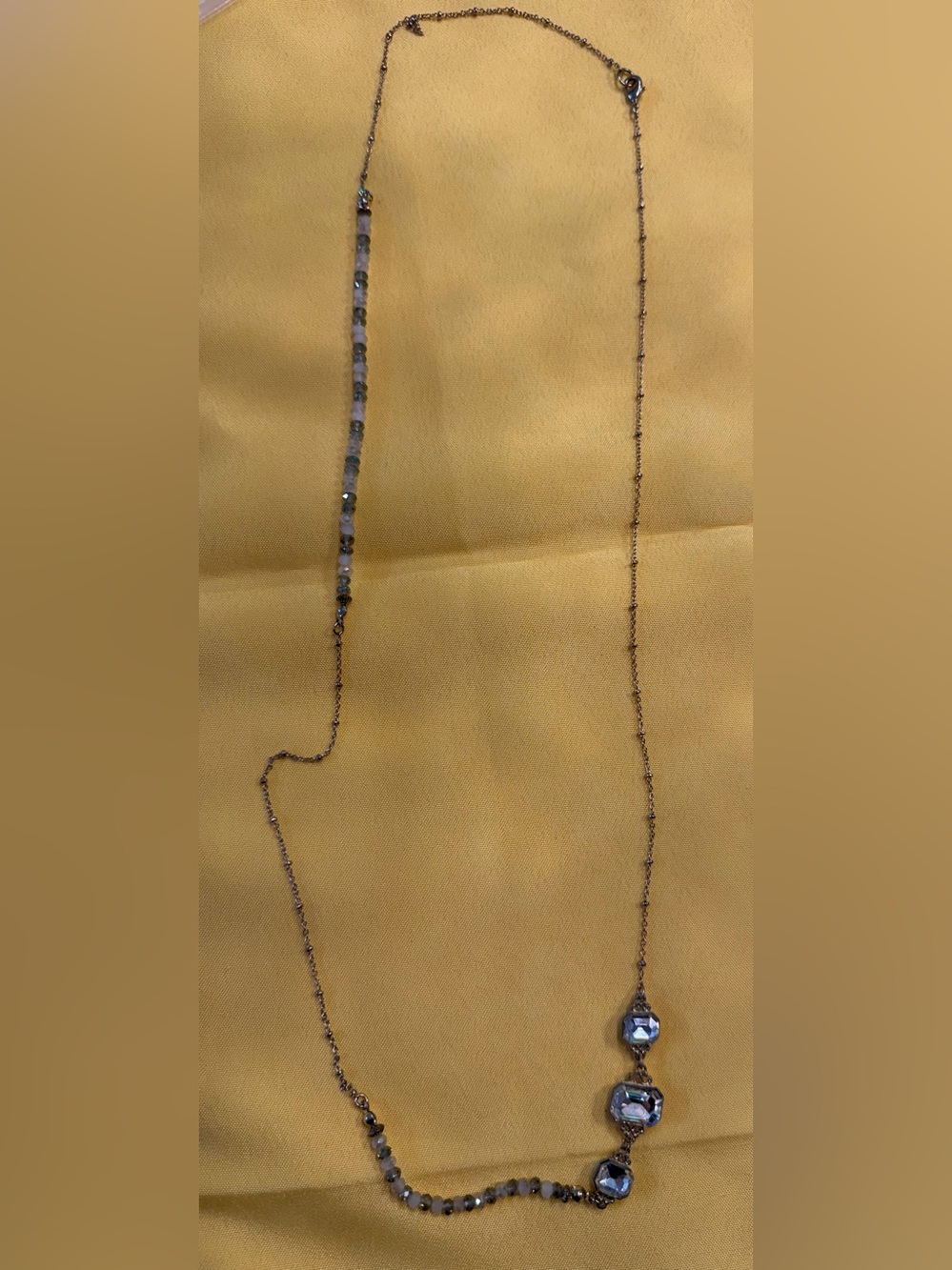 Park Lane Long Crystal & Beaded Asymmetrical Necklace
